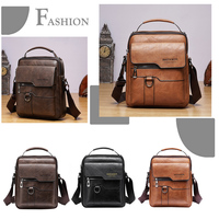 الرجال Vintage حقائب جلدية Crossbody الكتف عالية الجودة حمل موضة رجال الأعمال رسول حقيبة جلدية حقائب فاني حزمة - الصورة 3